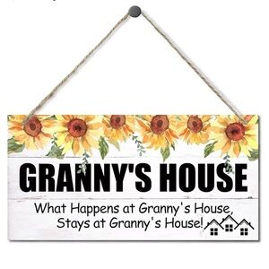 Vintage Style Sign, Granny's House Sunflower Wall Sign - NWT